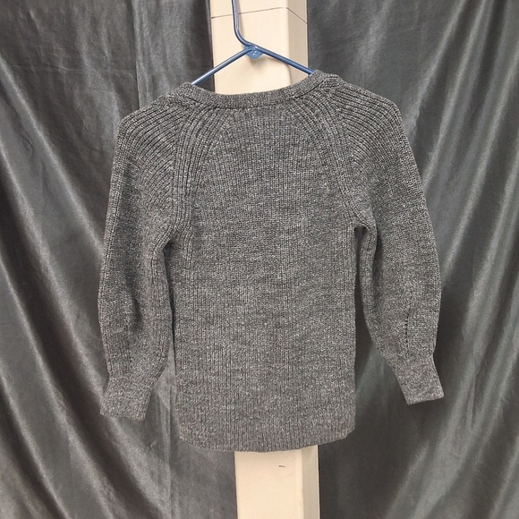 Gray V-Neck Women's Sweater - Picture 4 of 11